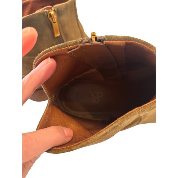 Franco Sarto Women’s Hero, Olive Green Leather Suede Ankle Booties, Size 8.5 - Picture 5 of 6